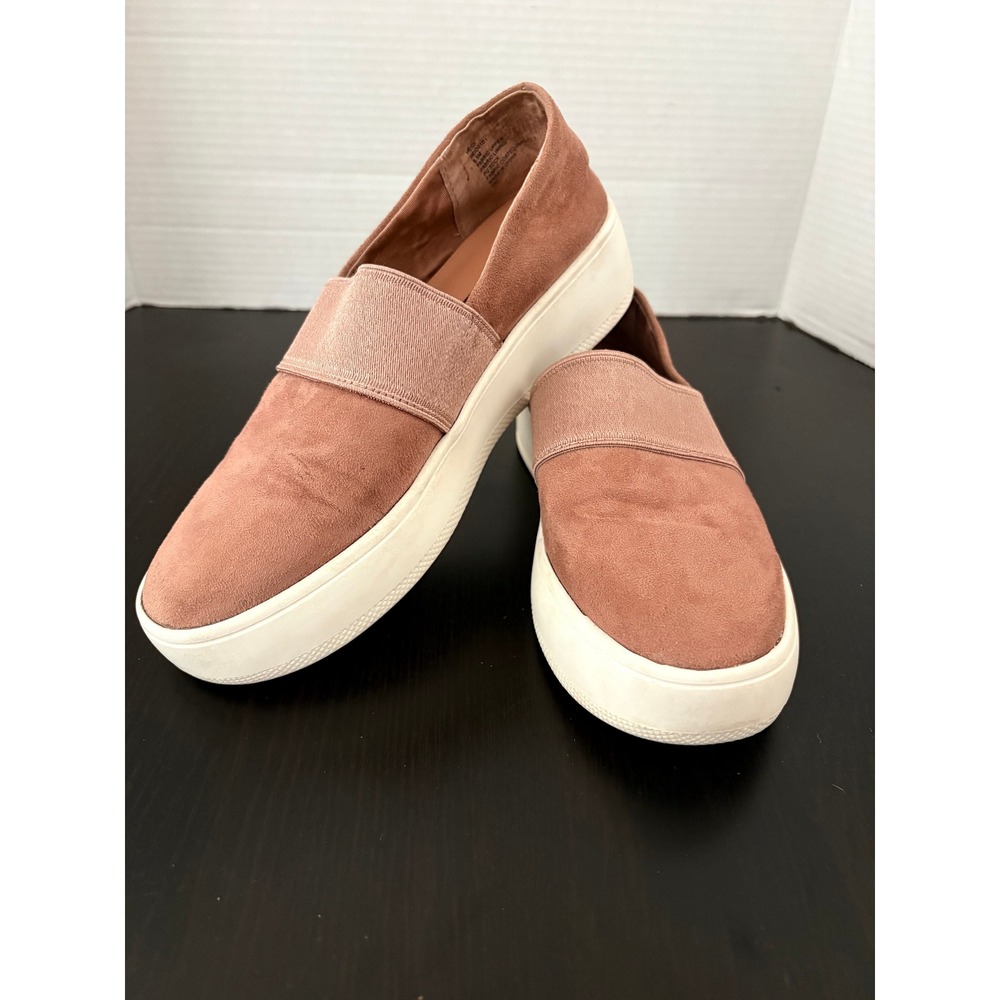 Steve Madden Womens Heidi Platform Sneakers 6.5 Blush Pink Faux Suede Slip On